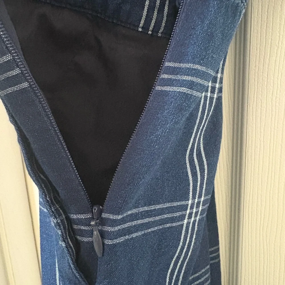 J. Crew Women's Blue plaid Overalls - Picture 6 of 7